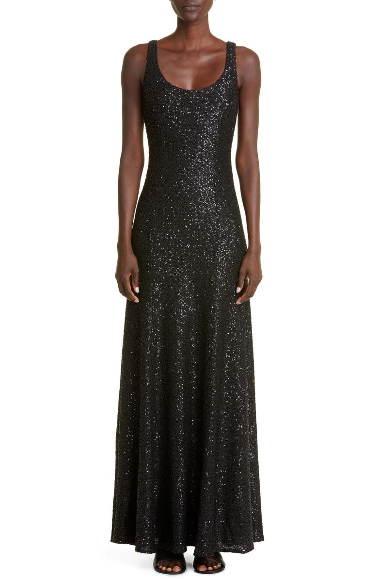 St. John Evening Sequin Knit Trumpet Gown, Main, color,