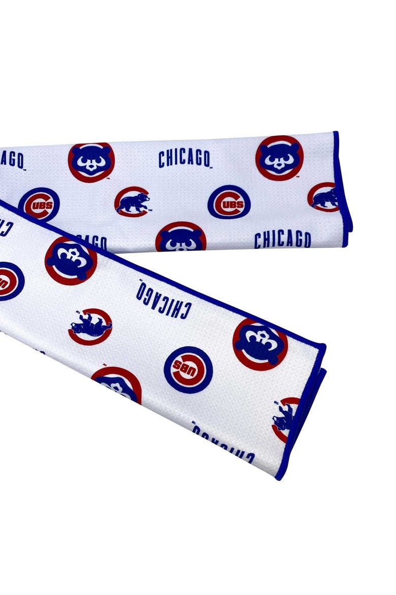Chicago Cubs Aqua-Lock Caddy Golf Towel, Alternate, color, White