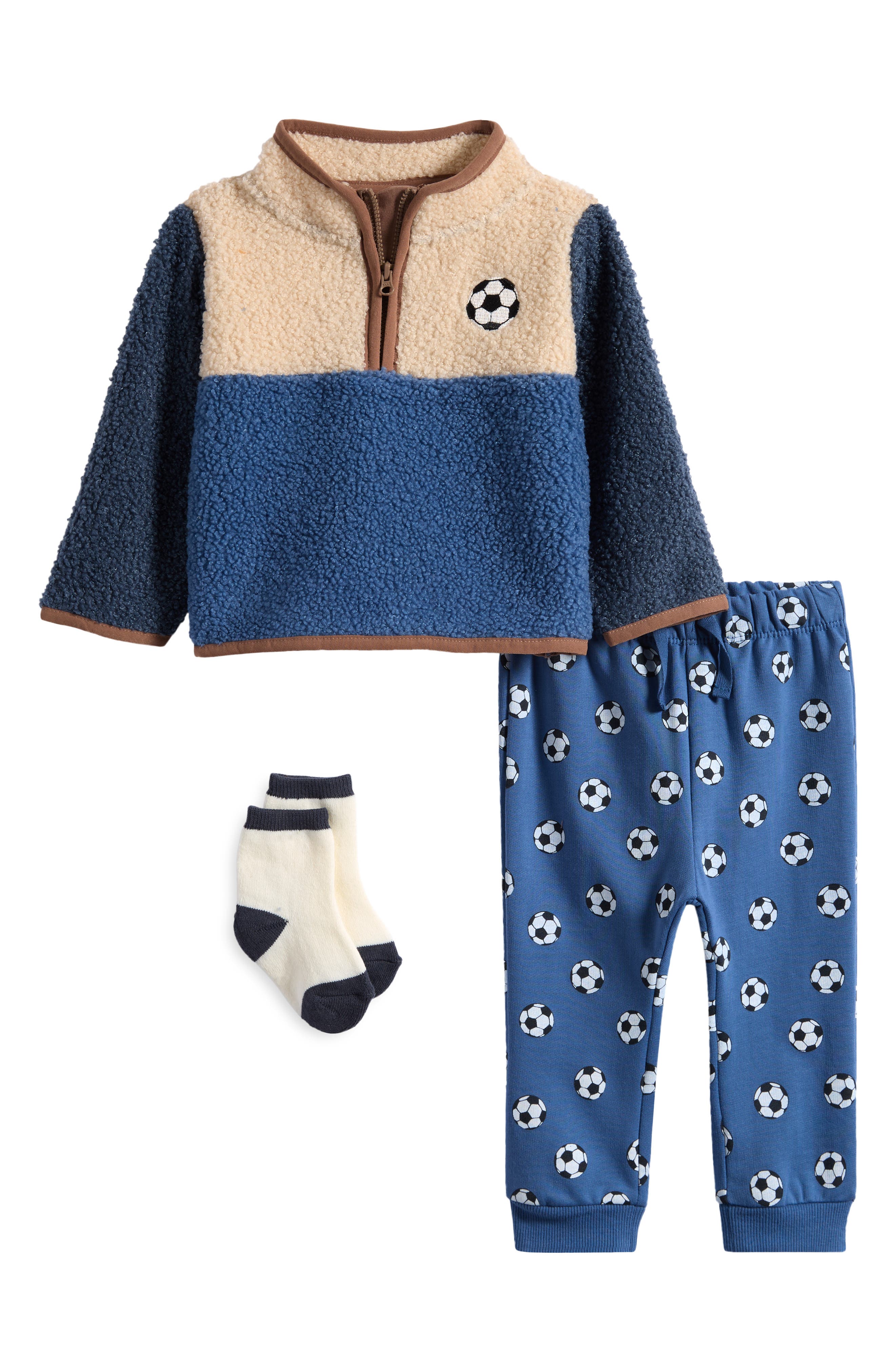 High Pile Fleece Jacket, Joggers & Socks Set