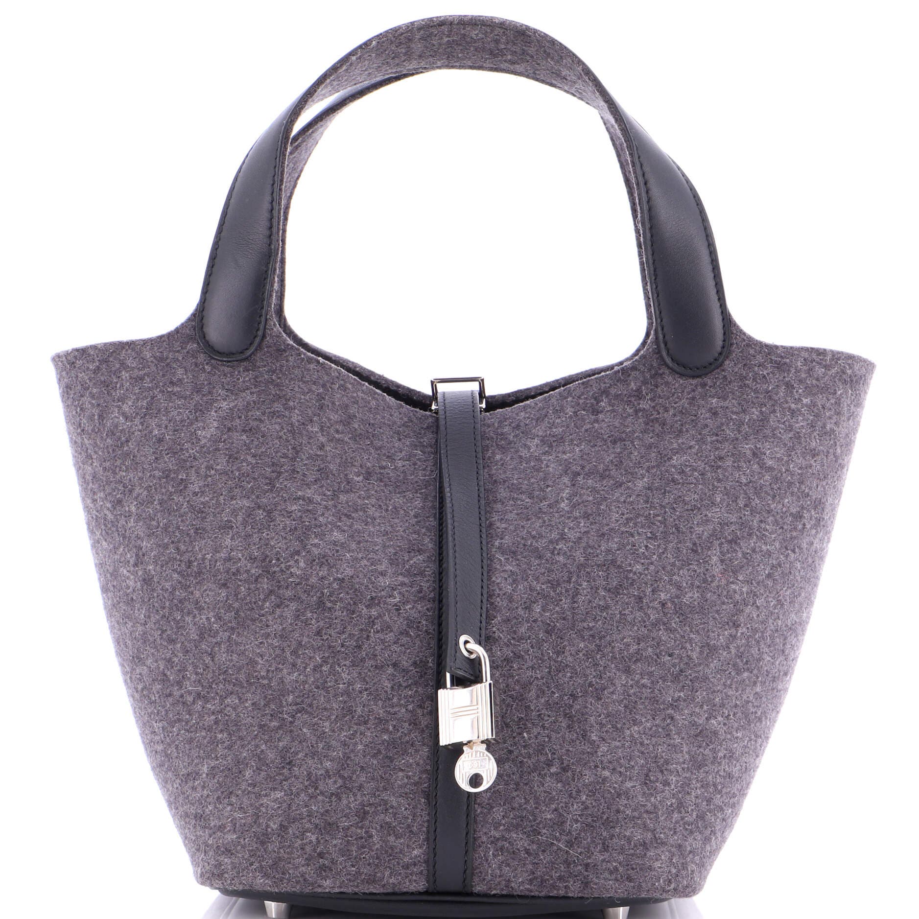 Picotin Lock Bag Felt with Leather MM, Main, color, Grey