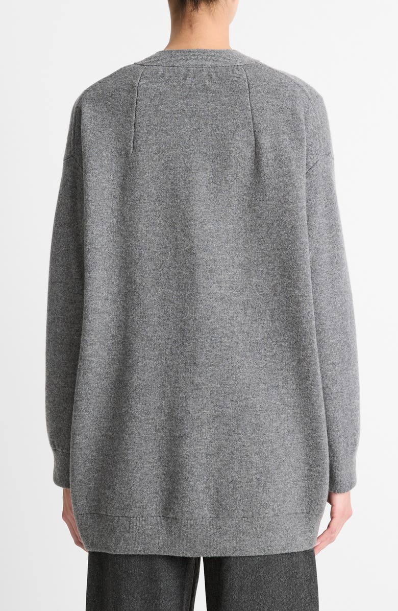 Vince Oversize Wool Blend Double Knit Cardigan, Alternate, color, Heather Flint