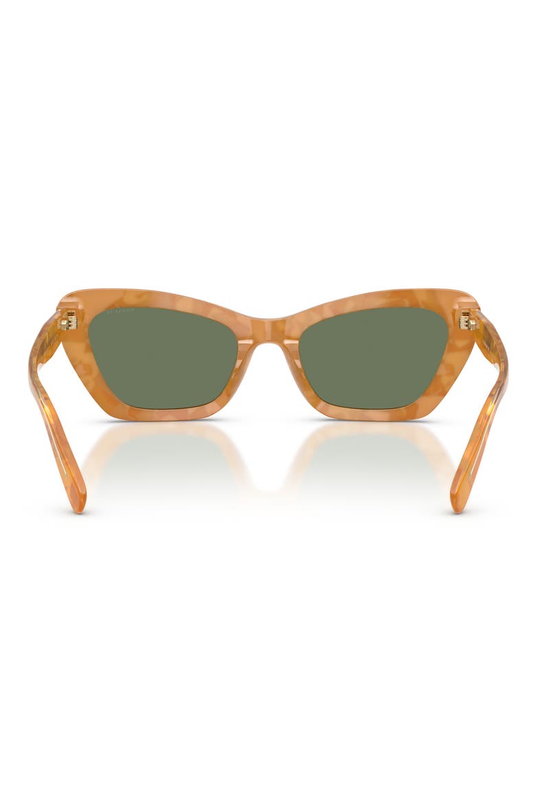 54mm Cat Eye Sunglasses, Alternate, color, BLONDE TORTOISE / GREEN SOLID