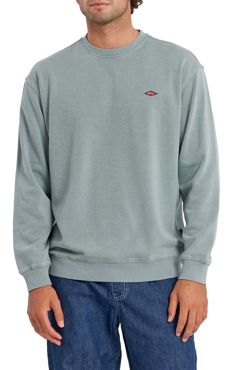 Quiksilver Saltwater Oversize Crewneck Sweatshirt, Main, color, Lily Pad