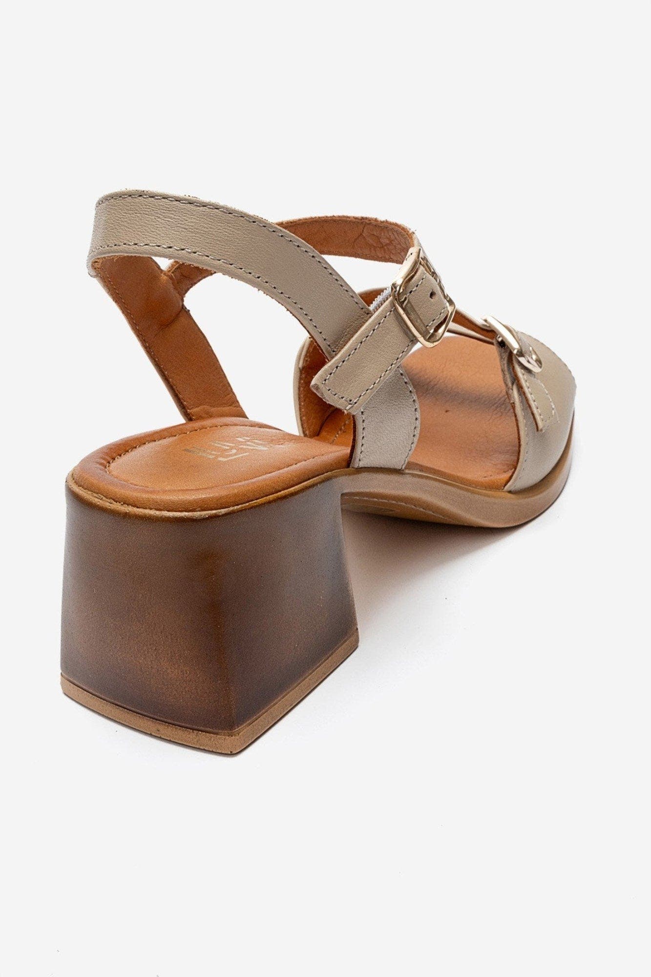 Yolen Leather Block Heel Sandal, Alternate, color, Beige