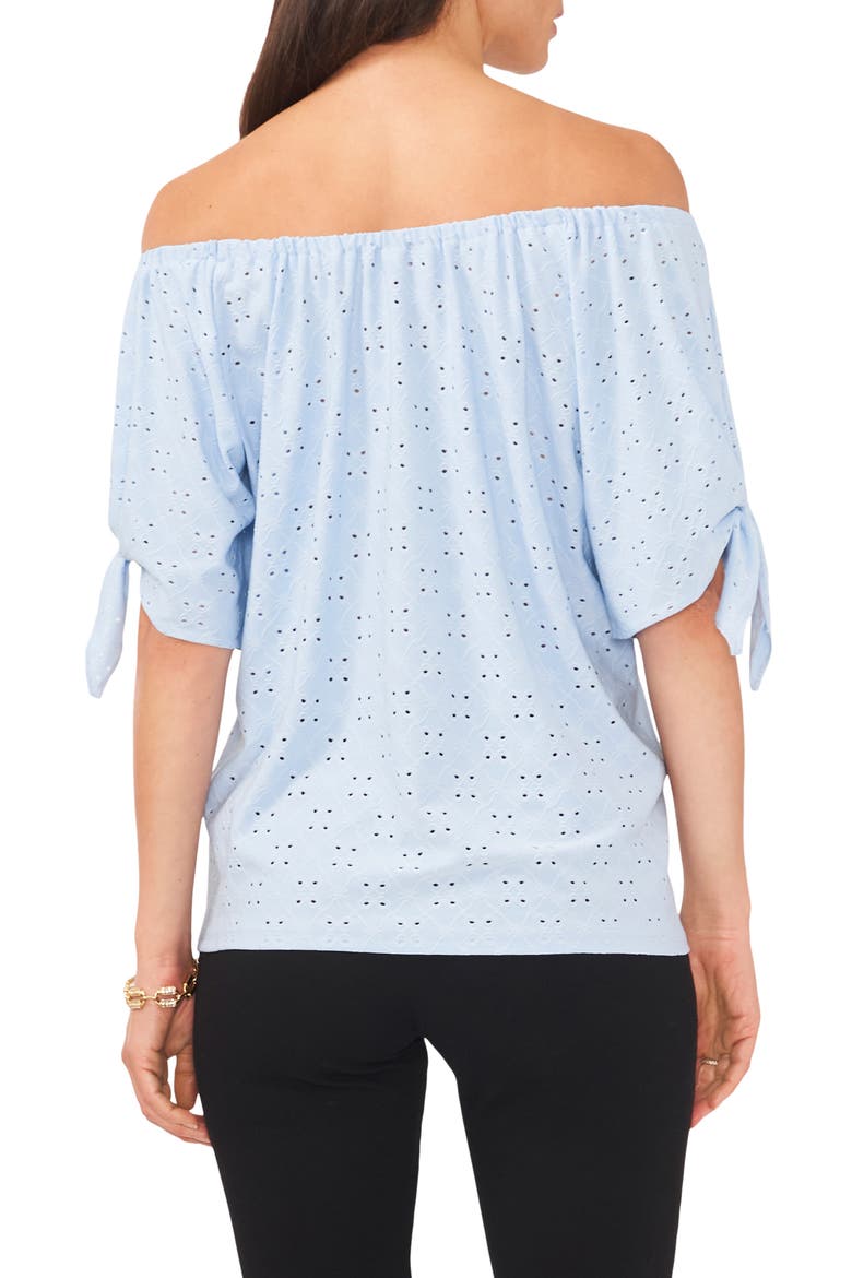 Cold Shoulder Knit Eyelet Top, Alternate, color, OCEAN SPRAY