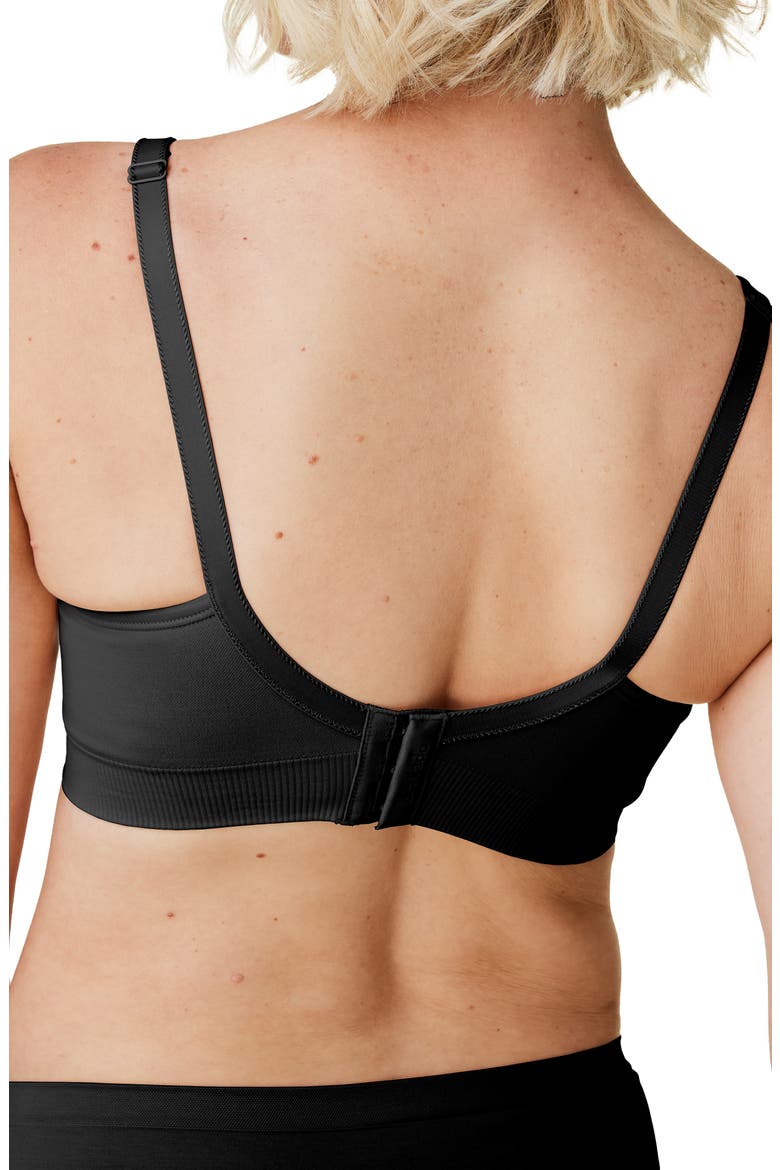Body Silk Seamless Recycled Nylon Blend Wireless Maternity/Nursing Bra, Alternate, color, BLACK