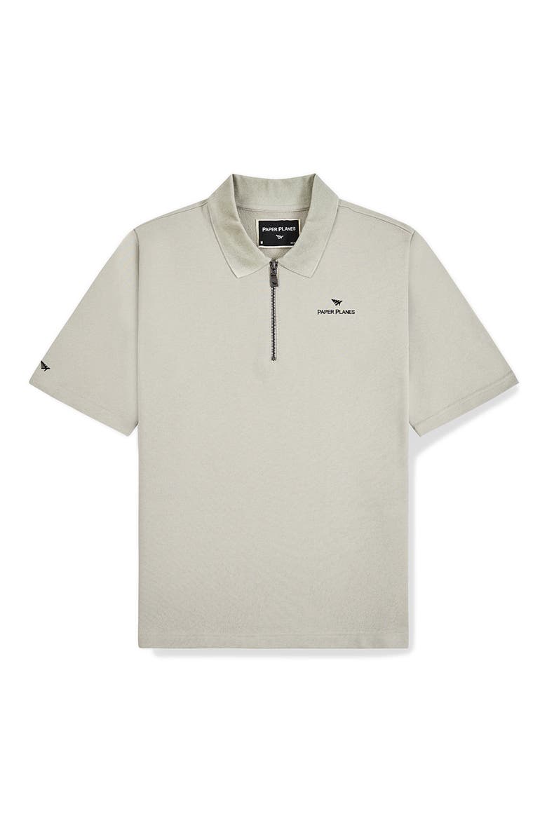 French Terry Quarter Zip Polo, Alternate, color, GREY