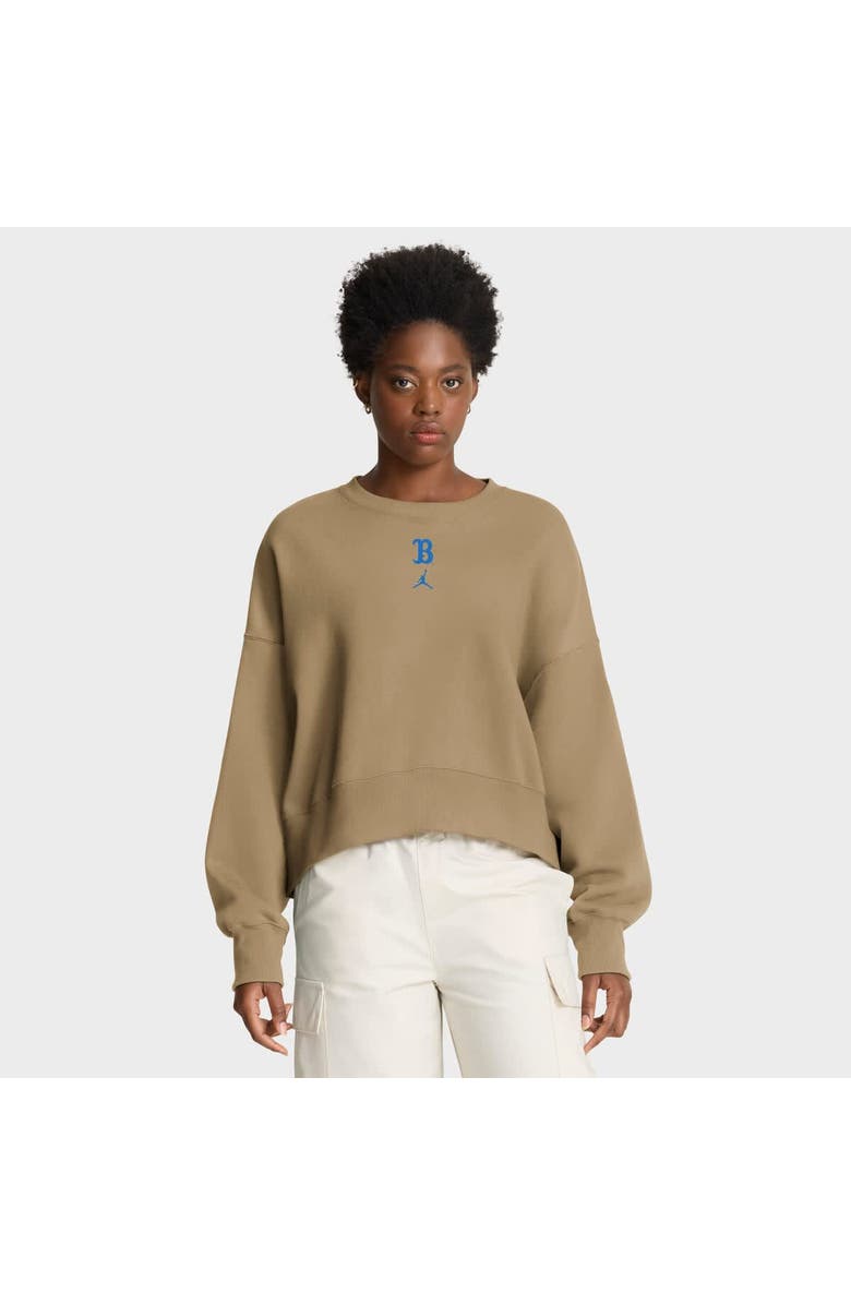 Jordan Brand Women's Jordan Brand Tan UCLA Bruins Oversized Phoenix 2-Hit Pullover Sweatshirt, Alternate, color, Tan
