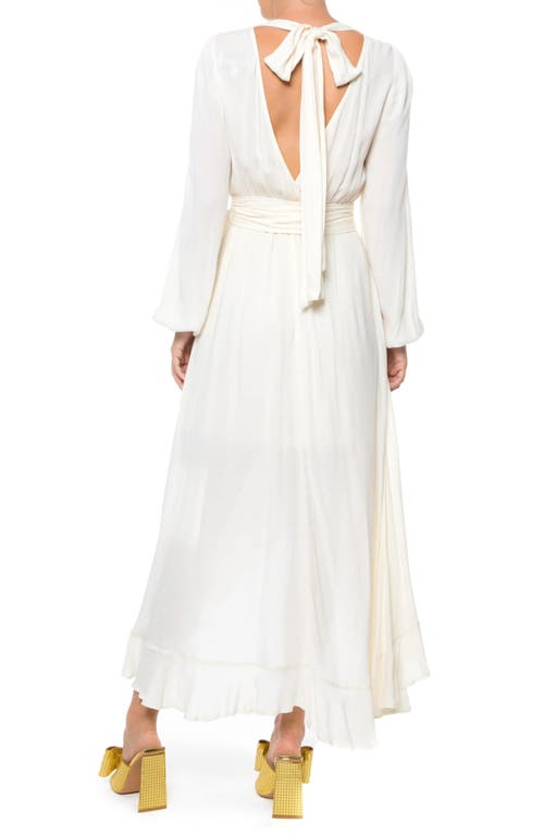 Meghan La Meadow Long Sleeve Midi Dress In Ivory