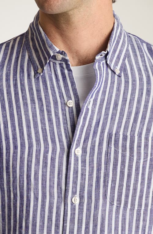 Bonobos Slim Fit Stripe Slub Linen Button-down Shirt In Durham Stripe C32