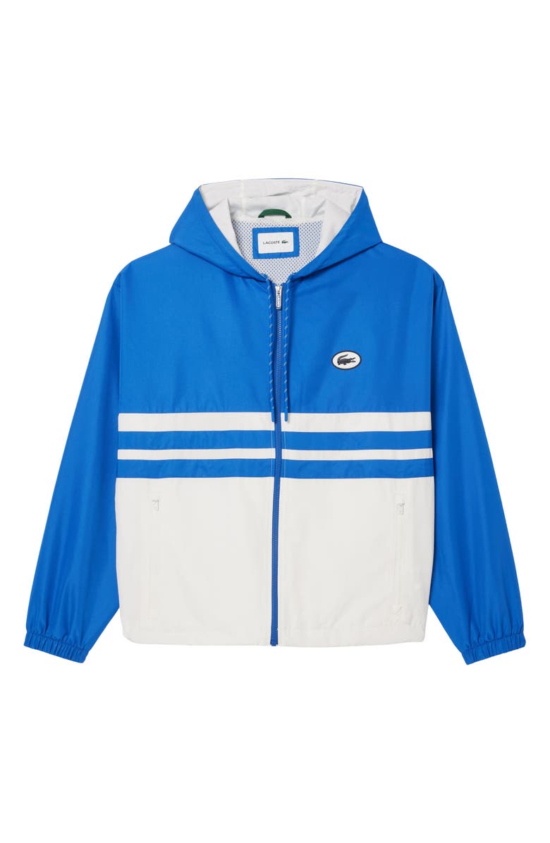 Lacoste Water Repellent Colorblock Hooded Jacket, Alternate, color,