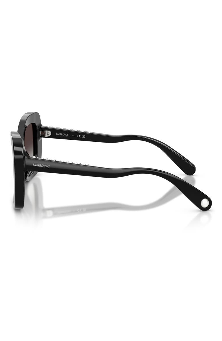 Swarovski 51mm Butterfly Sunglasses, Alternate, color, Black / Grey Gradient