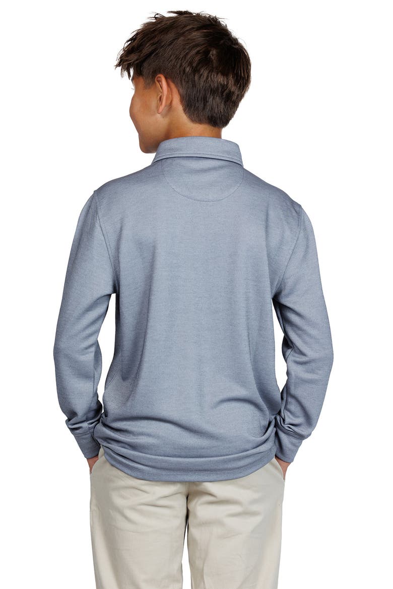 Kids' Modal Blend Polo, Alternate, color, MELANGE GREY
