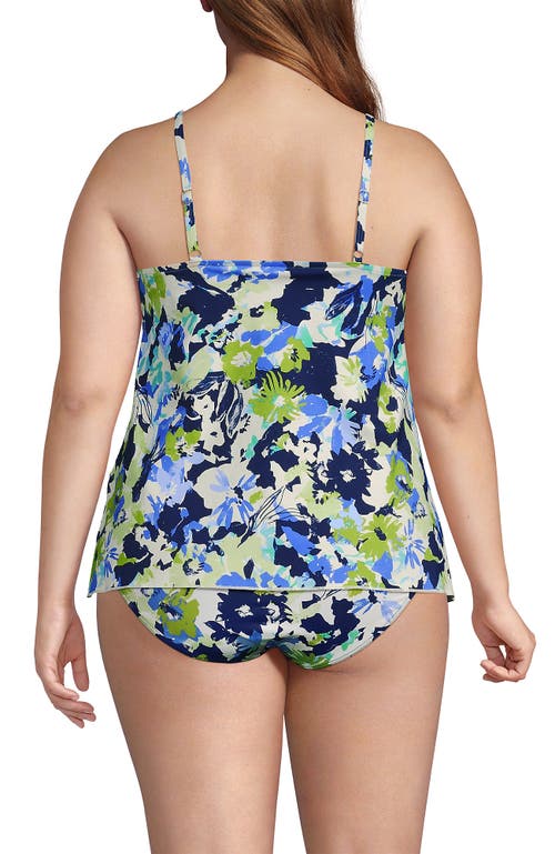 Lands' End Plus Size Tulip Hem Tankini Top In Multi