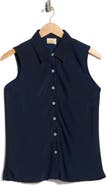 ELIE ELIE TAHARI Sleeveless Button-Up Shirt