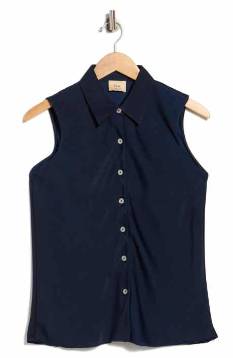 ELIE ELIE TAHARI Sleeveless Button-Up Shirt