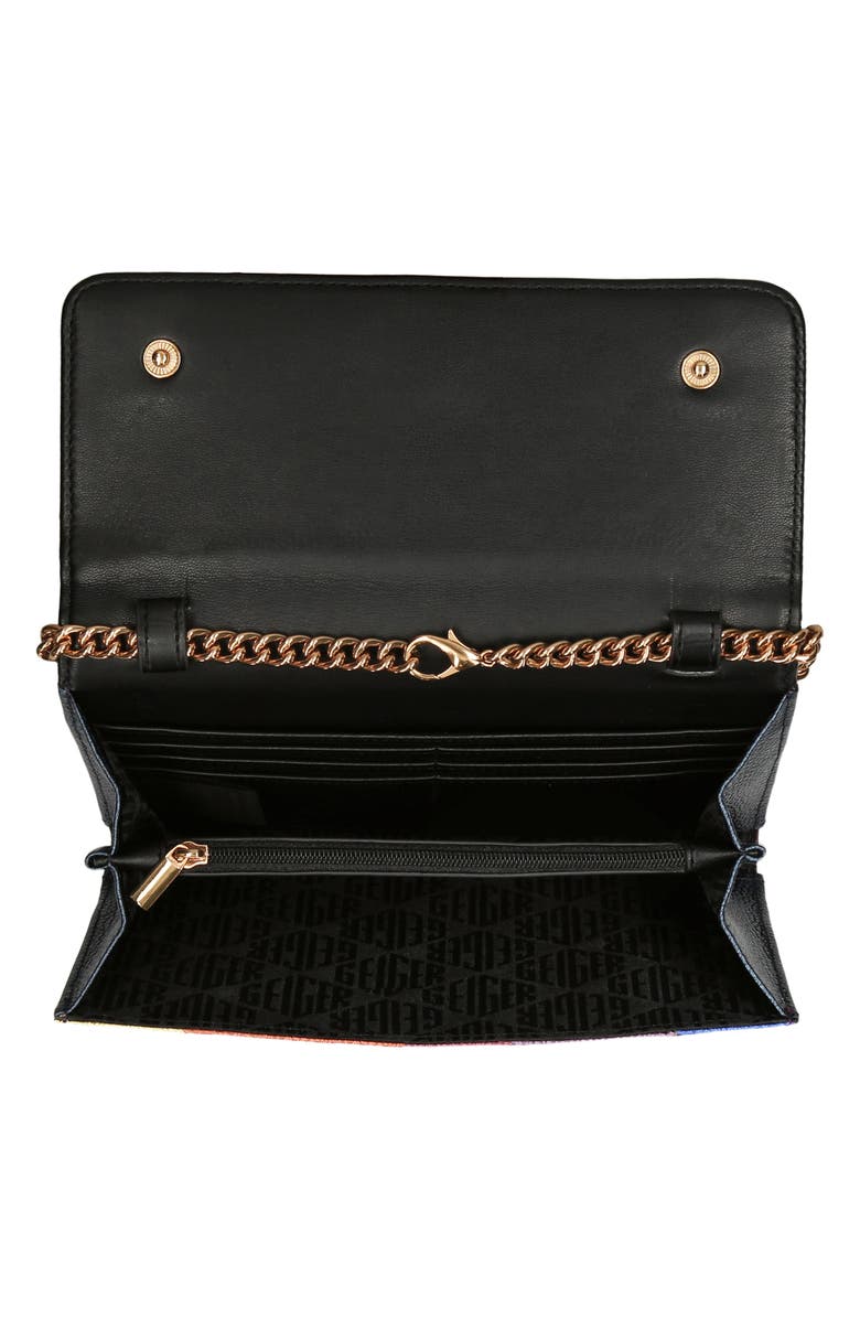 Kurt Geiger London Stripe Leather Wallet on a Chain, Alternate, color, 