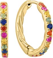 EFFY 14k Gold Plated Multi Sapphire Hoop Earrings