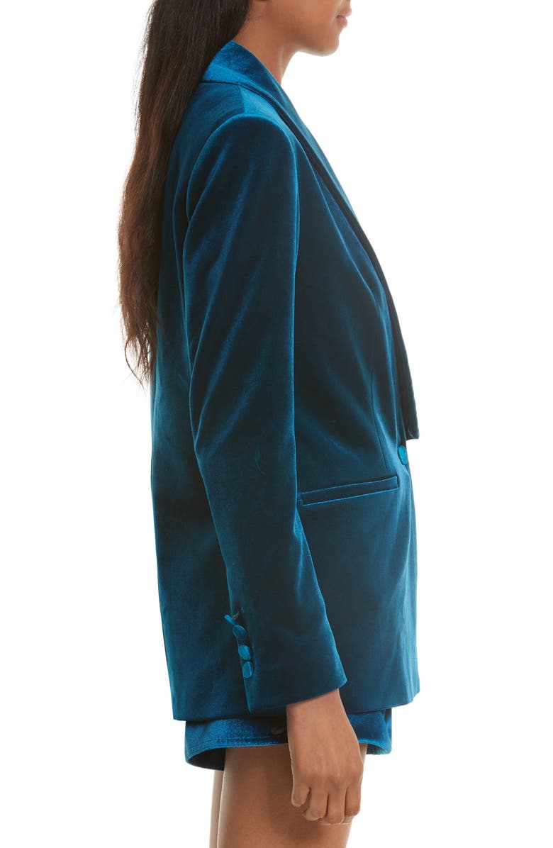 Self-Portrait Velvet Blazer, Alternate, color, 