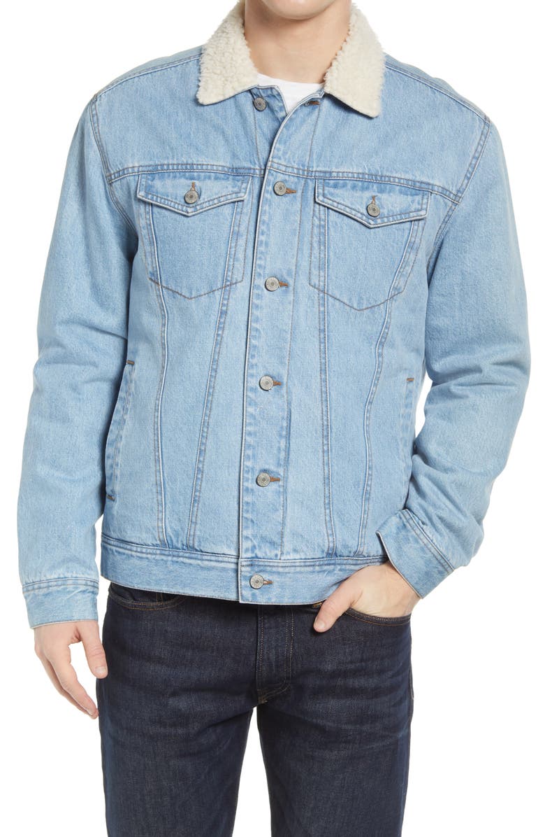 Rails McKinley Fleece Lined Denim Trucker Jacket, Alternate, color, 
