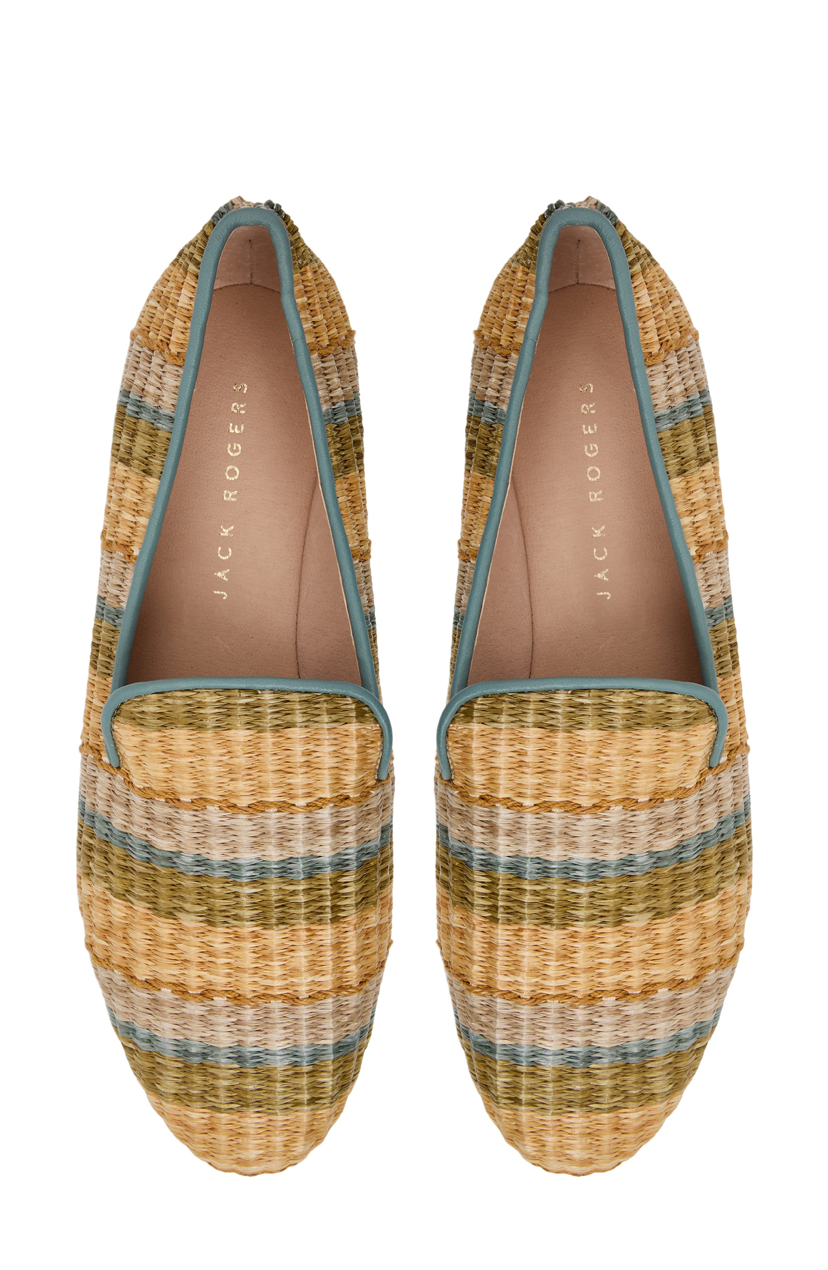 Jack Rogers Bradley Raffia Loafer, Alternate, color, Seafoam Stripe