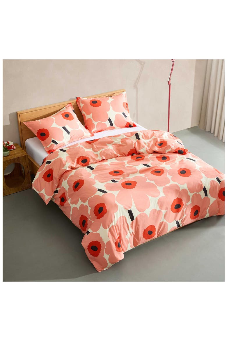 Unikko Cotton Percale Comforter & Shams Set, Alternate, color, MEDIUM / DARK PINK