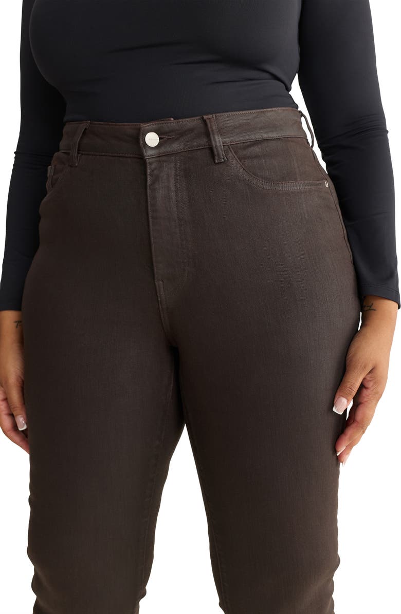 WARP+WEFT NAO Coated High Waist Bootcut Jeans, Alternate, color, Coated Americano