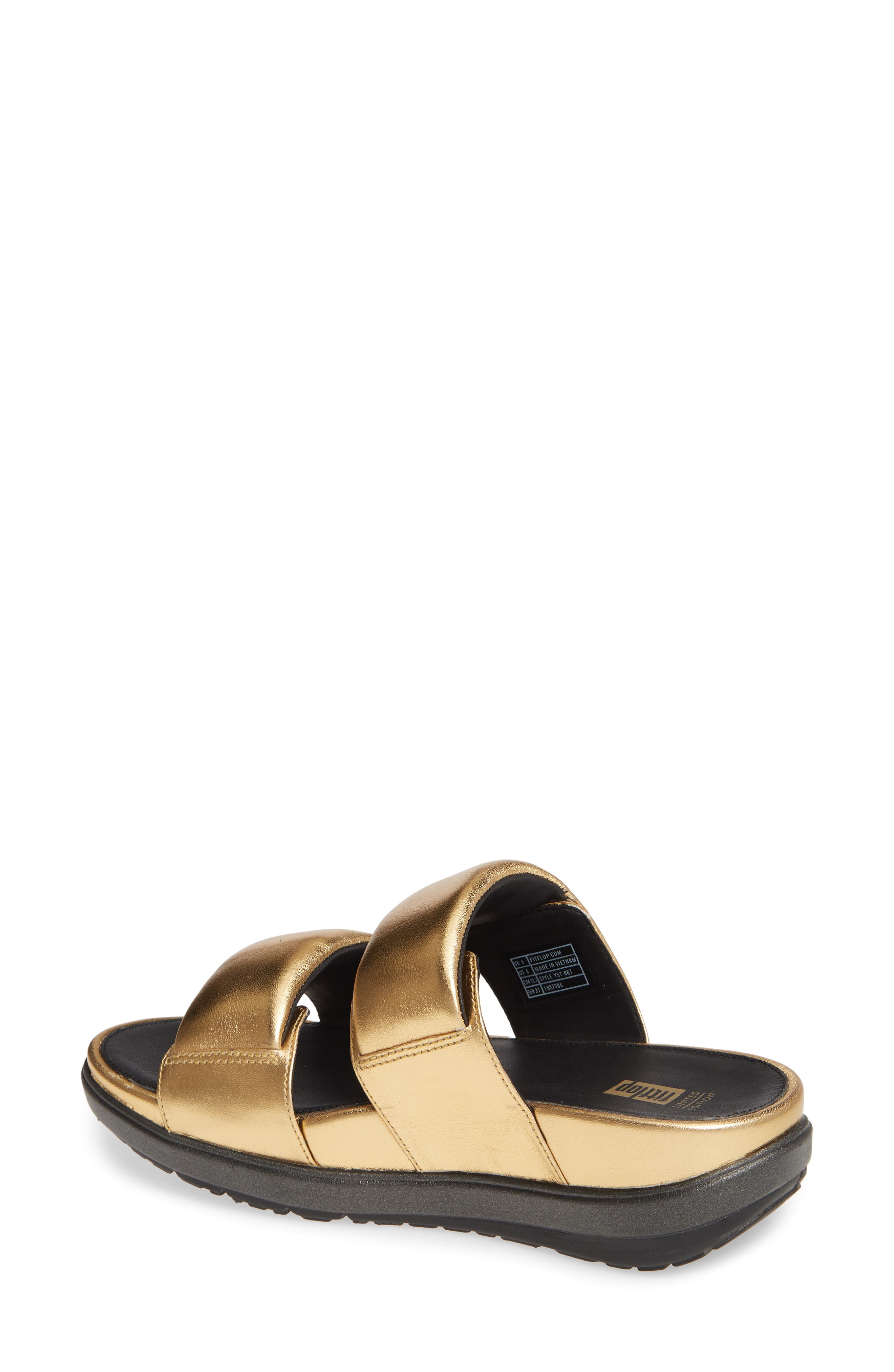 Loosh Luxe Slide Sandal, Alternate, color, ARTISAN GOLD LEATHER