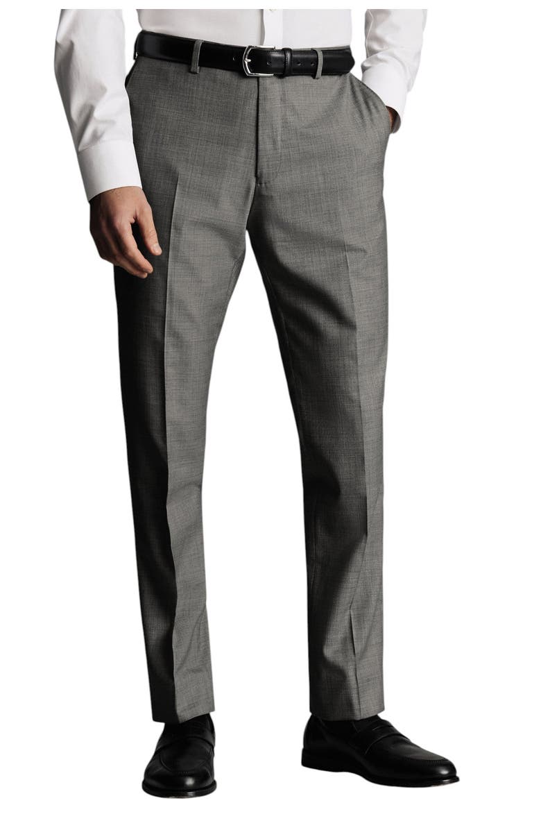 Charles Tyrwhitt Ultimate Performance Sharkskin Suit Trousers, Main, color, Grey