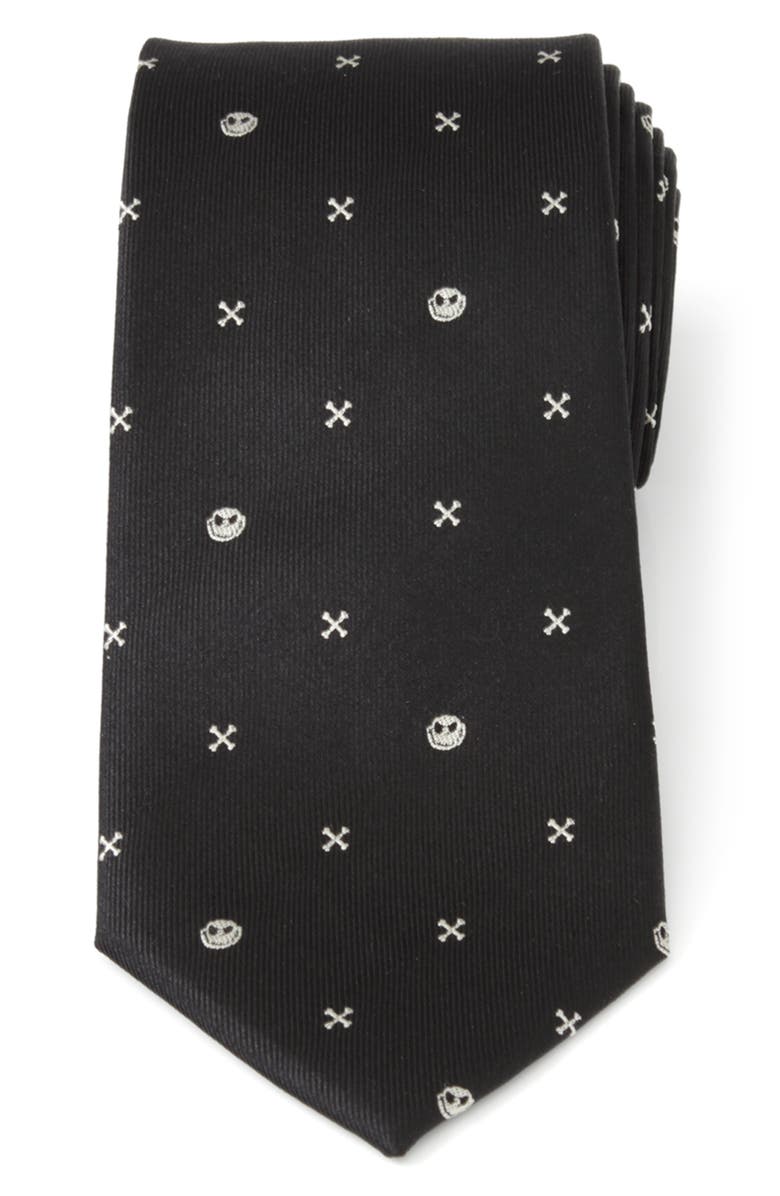 Cufflinks, Inc. NIghtmare Before Christmas Jack Skellington Silk Tie, Main, color, Black