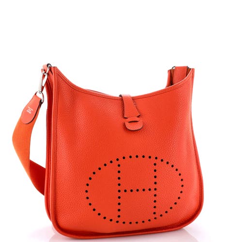 Pre-owned Hermes Hermes Evelyne Bag Gen Iii Clemence Pm In Orange