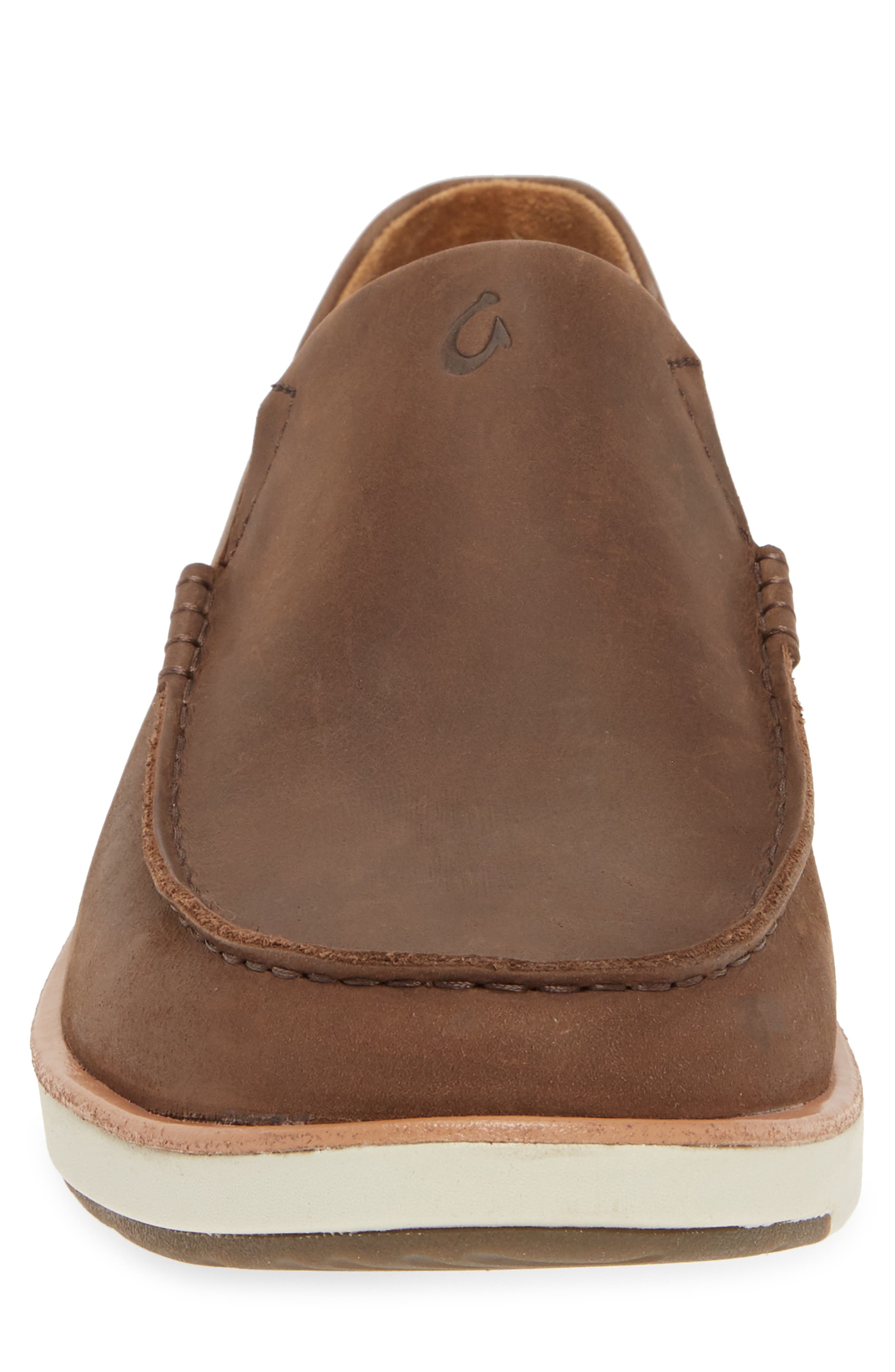 OluKai Kalia Slip-On, Alternate, color, Dk Wood/ Dark Wood Leather