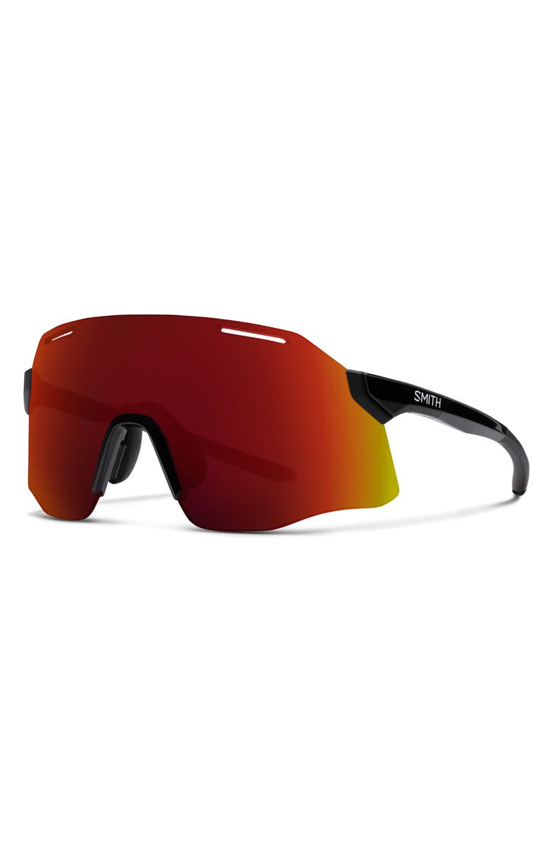 Smith Vert 139mm ChromaPop<sup>™</sup> Polarized Shield Sunglasses, Alternate, color, Black / Chromapop Red