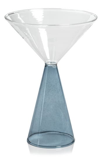 Zodax Viterbo Set Of 4 Martini Glasses In Blue