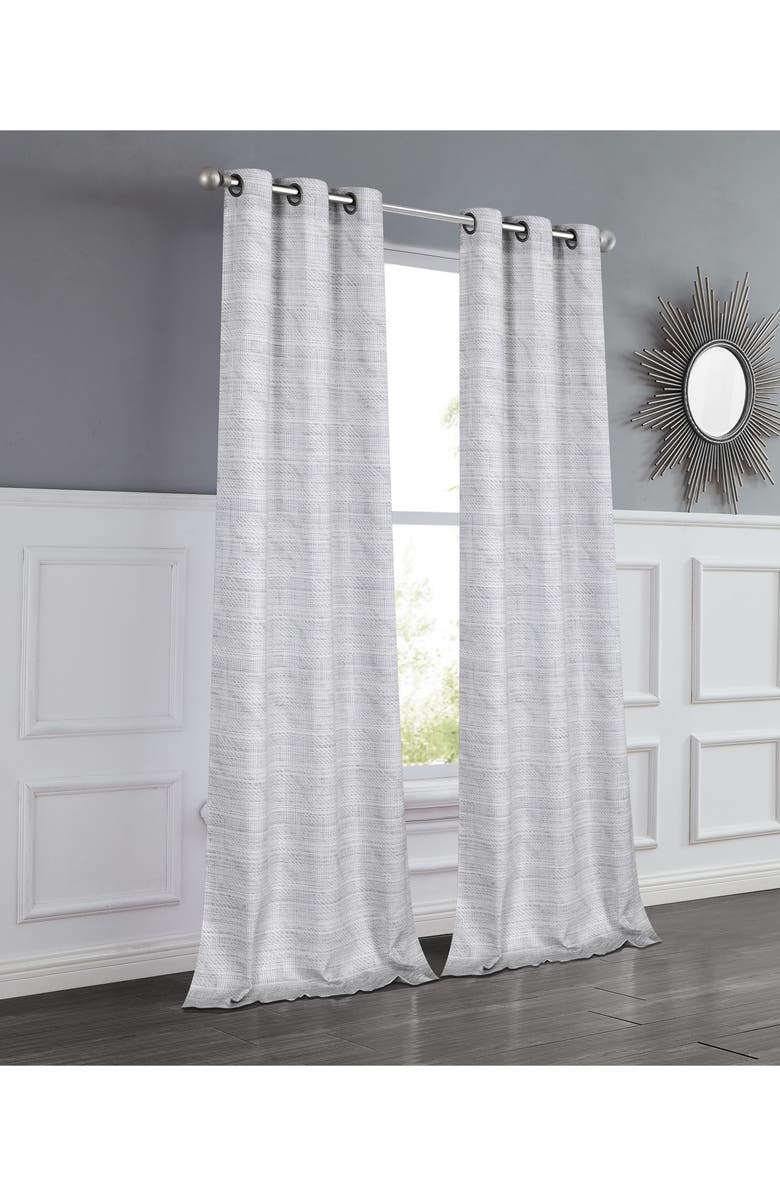 DAINTY HOME Set of 2 Room Darkening Window Curtains, Main, color, Silver