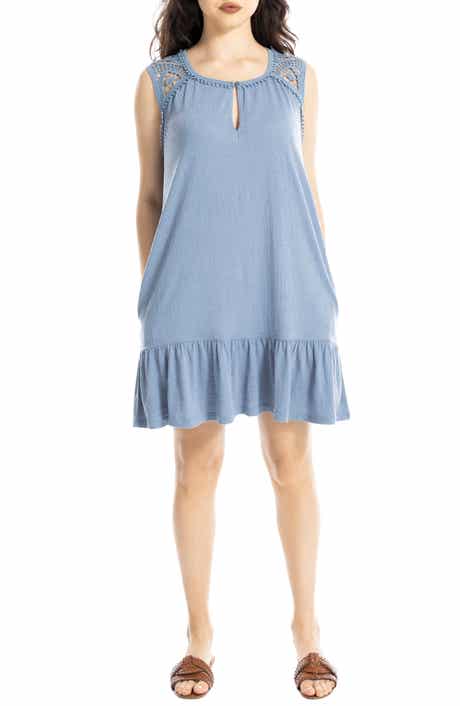 Lace Trim Sleeveless Trapeze Dress