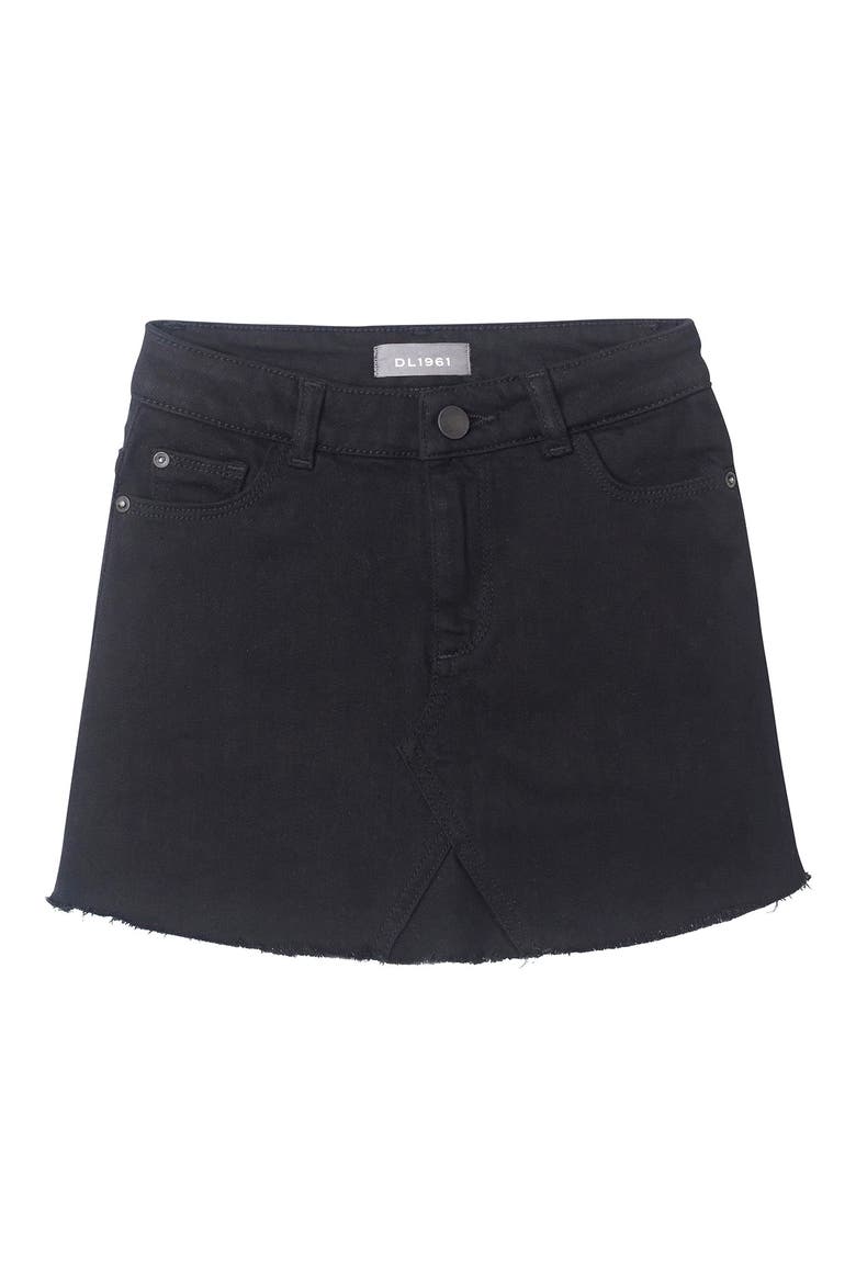 Cutoff Black Denim Skirt, Main, color, JET SET