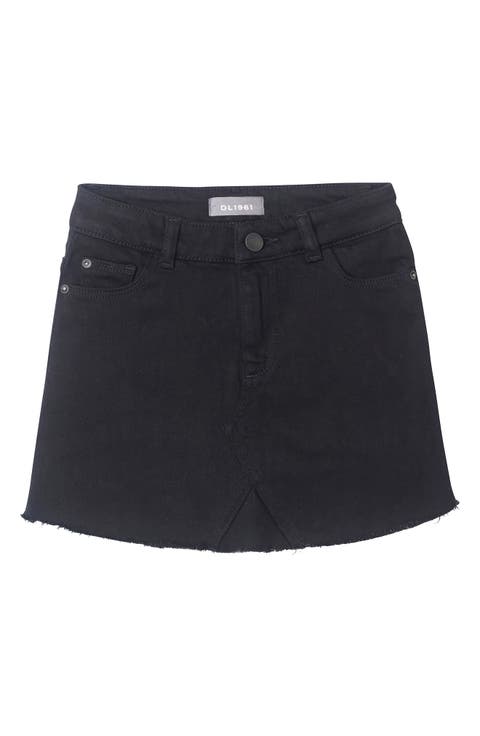 Cutoff Black Denim Skirt