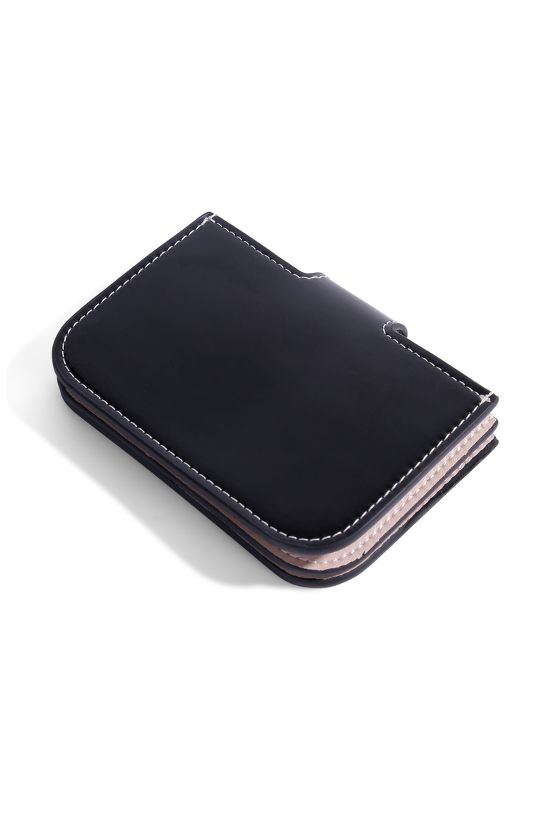 Lili Patent Leather Accordion Wallet, Alternate, color, Black with Sand