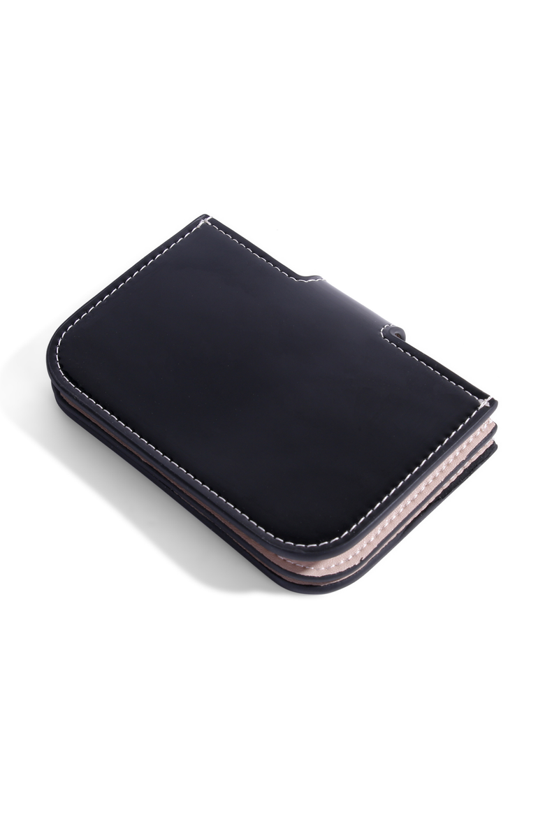 JURGI Lili Patent Leather Accordion Wallet, Alternate, color, Black With Sand
