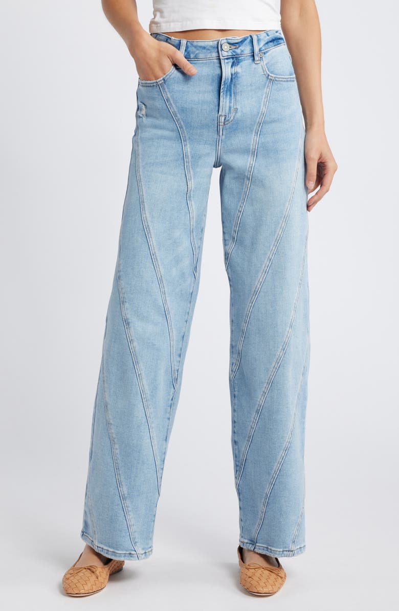 HIDDEN JEANS Diagonal Seam Dad Jeans, Main, color, 