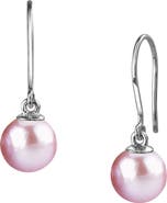 The Pearl Source 14K Gold Pink Freshwater Pearl Linda Dangling Earrings