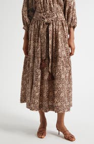 MILLE Franoise Floral Stripe Cotton Skirt
