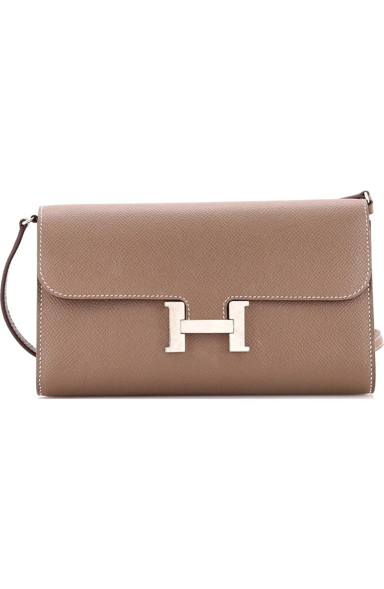 Pre-Owned Hermes Constance To Go Wallet Epsom, Main, color, Etoupe