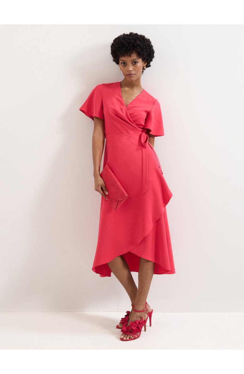 Phase Eight Julissa Short Sleeve Wrap Midi Dress, Main, color, Pink