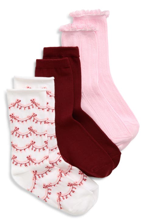 Assorted 3-Pack Textured Crew Socks