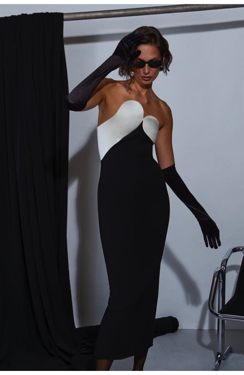 Et Ochs Court Combo Dress, Alternate, color, Black/Ivory