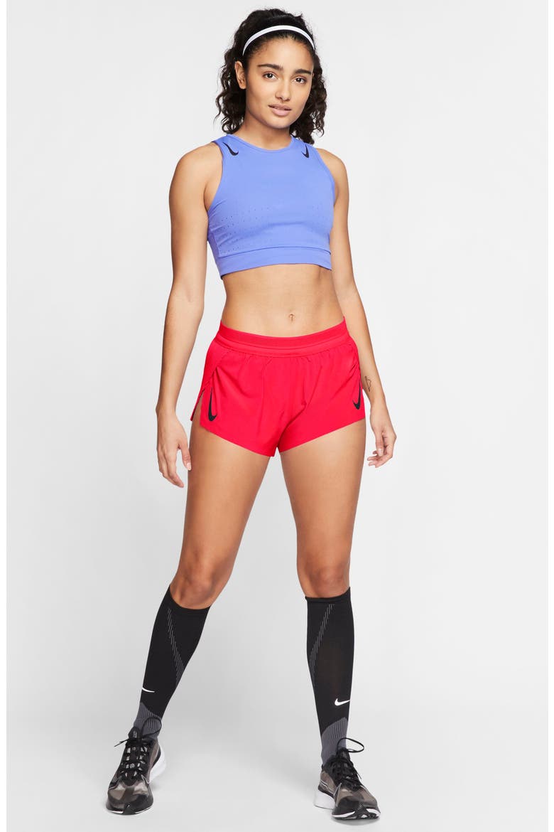 AeroSwift Dri-FIT Running Shorts, Alternate, color, BRIGHT CRIMSON/ BLACK