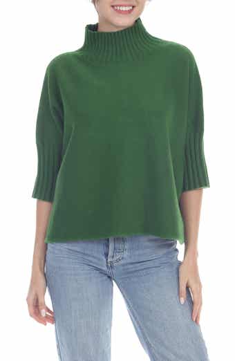 RAIN AND ROSE Mock Neck Boxy Sweater