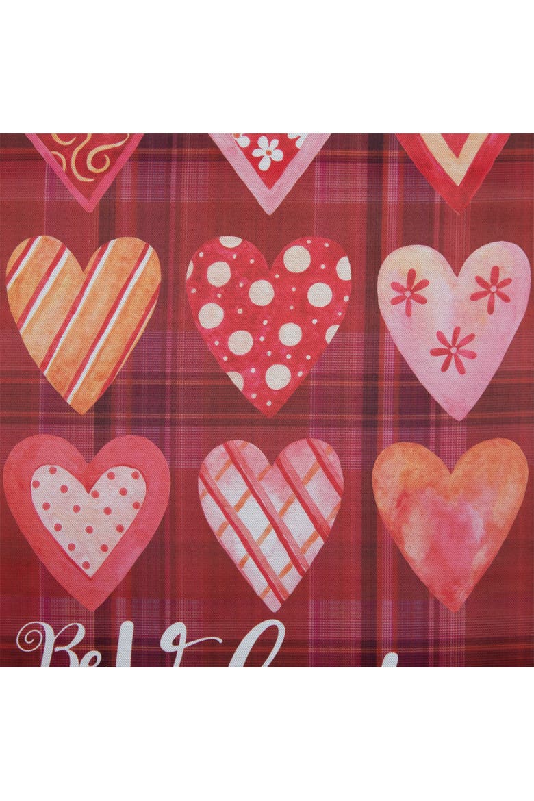 Be My Valentine Plaid and Heart Garden Flag 18" x 12.5", Alternate, color, Red